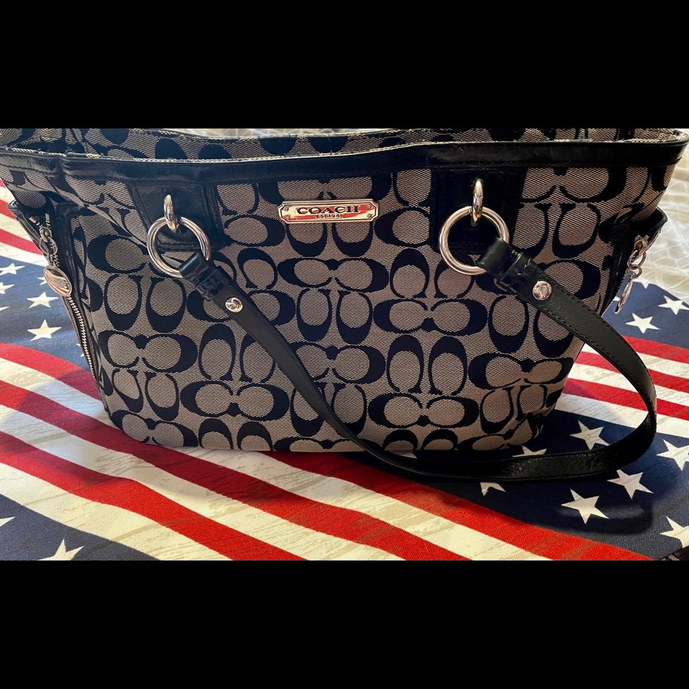 Coach Monogram Canvas and Leather Purse